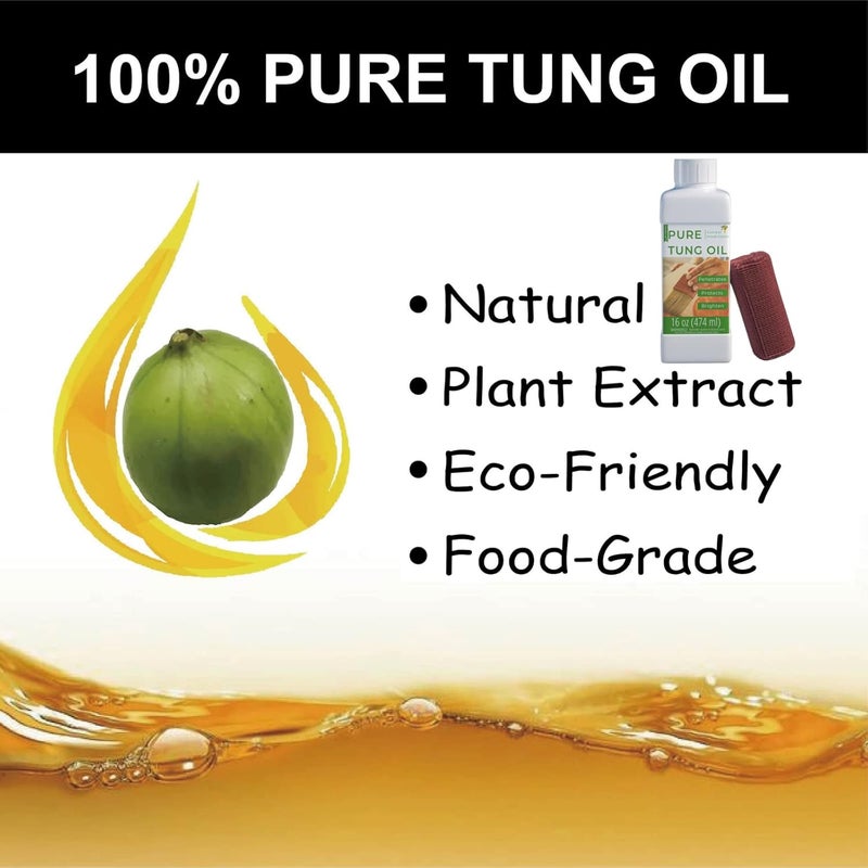 Godora 16 oz Pure Tung Oil for Wood Finishing, Wood Sealer for Indoor & Outdoor Favored by Craftsmen, Waterproofing Tung Oil for Wood Products, Perfect Food Safety Tung Oil for Furniture & Countertops - Image 3